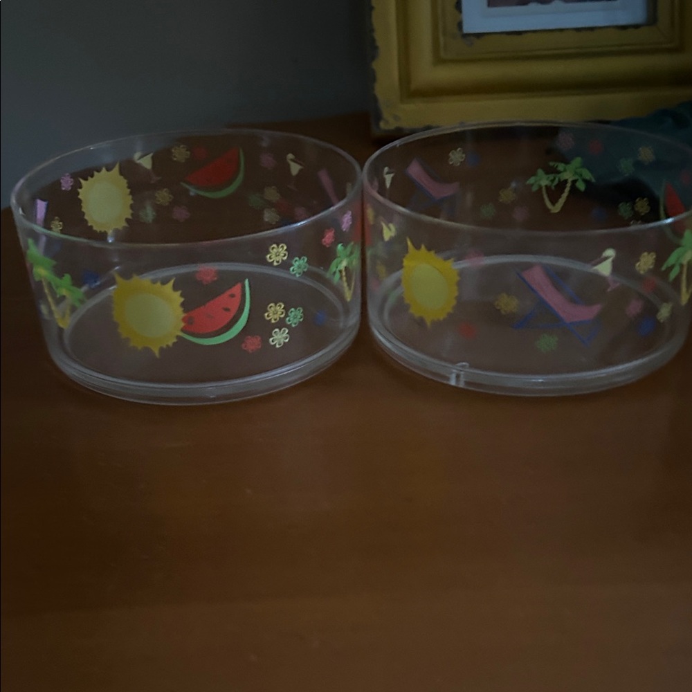 Colorful Summer-Themed Glass Bowls